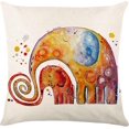 thumbnail image 4 of Juego de 4 fundas de almohada decorativas para sofá, 45 x 45, para dormitorio, sofá, silla, cama, jardín (animales-lino), 4 of 5