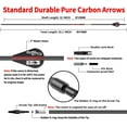thumbnail image 6 of sanlida 24 PCs, 100% Pure Carbon, 0.001'' Straightness, Dragon 10 Flagship 24T Carbon Hunting Arrows for Compound Bow, Professional Standard Hunting Arrows with Removable Tips, 6 of 7