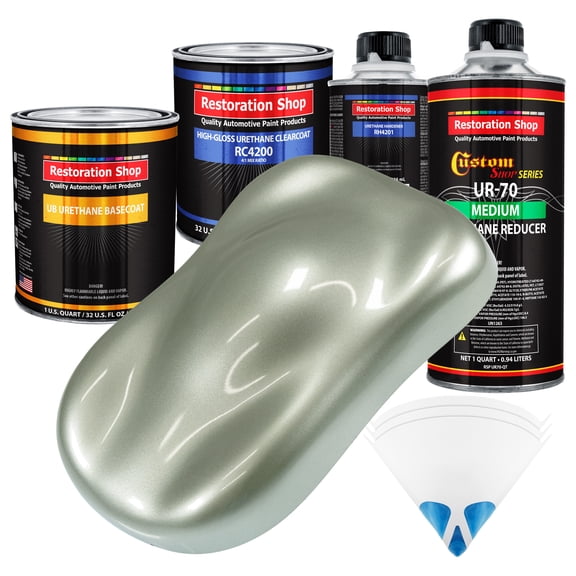 Sage Green Metallic Quart URETHANE BASECOAT CLEARCOAT Car Auto Body Paint Kit