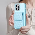 thumbnail image 2 of For Iphone 15 Pro Vertical Wallet Rhombic Leather Phone Case(Blue),iPhone 16, 2 of 5