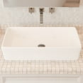 thumbnail image 7 of Novatto NP-208513CH Rectangular White Porcelain Grooved Exterior Sink Set with Chrome Drain, 7 of 7