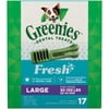 GREENIES Large Natural Dog Dental Care Chews Oral Health Dog Treats Fresh Flavor, 27 oz. Pack (17 Treats)