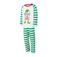 thumbnail image 4 of Elippeo Christmas Pajamas for Family Long Sleeve Elf Letter Print Tops + Striped Pants Set Sleepwear, 4 of 10
