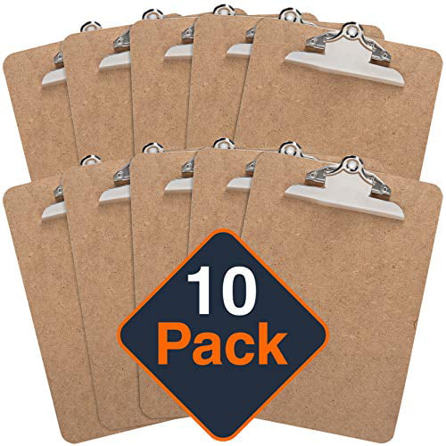 Standard Clip Hardboard for Classroom,Clerical Work & Office use Pack of 5 Letter Size 9 x 12.5 Clipboard 