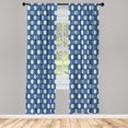 thumbnail image 3 of Ambesonne Aqua Damask Window Curtains, Funky Look Ogee Art, Each 28" W x 95" L, Dark Ceil Blue Seafoam, 3 of 3