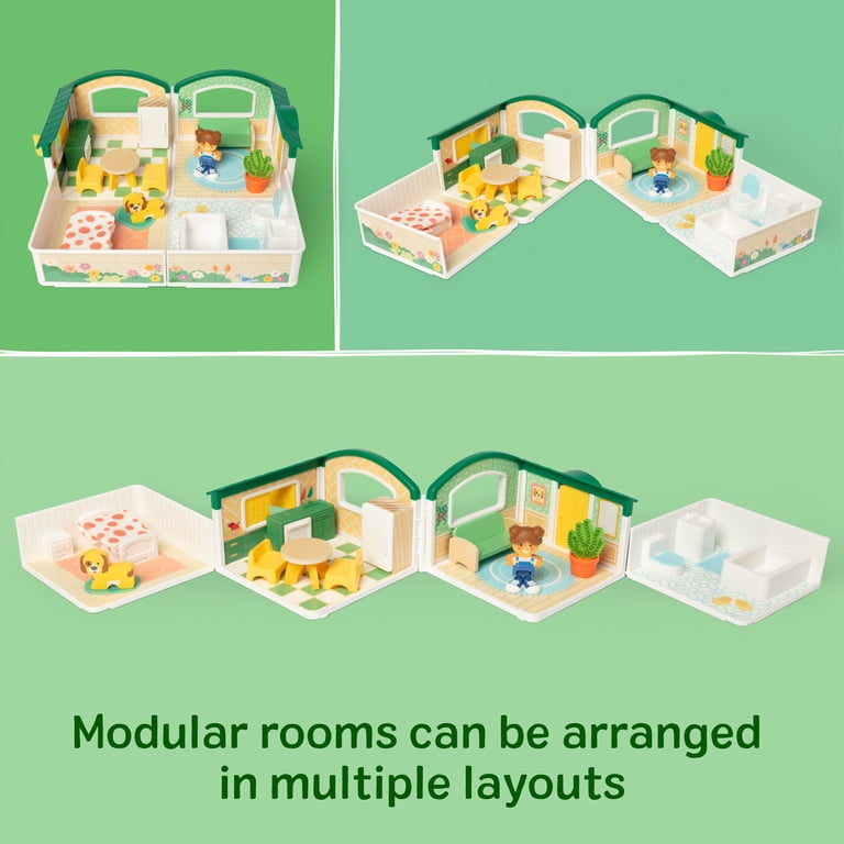 Modular Wooden Dollhouse with Fold-Out Rooms photo 7