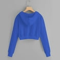 thumbnail image 4 of DHFJKG Pullover Girls Solid Pullover Crop Hoodie With A Hood Long Sleeve Drawstring Pocket Sports Hoodie Round Neck Comfort Sweatshirts, 4 of 4
