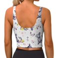 thumbnail image 3 of Lsque Rabbit And Butterfly Printed Women'S Sports Bra, Compression, Moisture Wicking, High-Impact Sports Bra For Women,Supportive sports bra-Large, 3 of 9