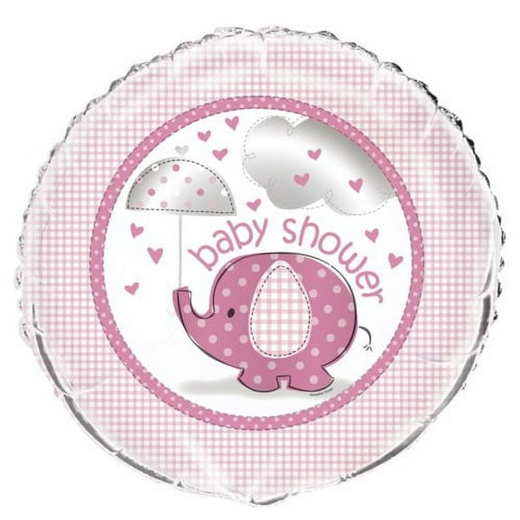 Pink Elephant Baby Shower 18 inch Foil Balloon