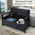 thumbnail image 7 of Demi Bonn 34" Storage Bench with Cushion, Lift-Top Toy Storage Organizer Trunk with 2 Safety Hinges, Wood Storage Box Chest for Bedroom, Entryway, Living Room, Black, 7 of 7