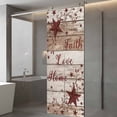 thumbnail image 4 of Vintage Farmhouse Window Privacy Film, Brown Country Star Berries Wooden Grain Static Cling UV Sun Blocking Tint Film Heat Control Windows Films for Bedroom Bathroom, Window Stickers 29.5"x78.7", 4 of 8