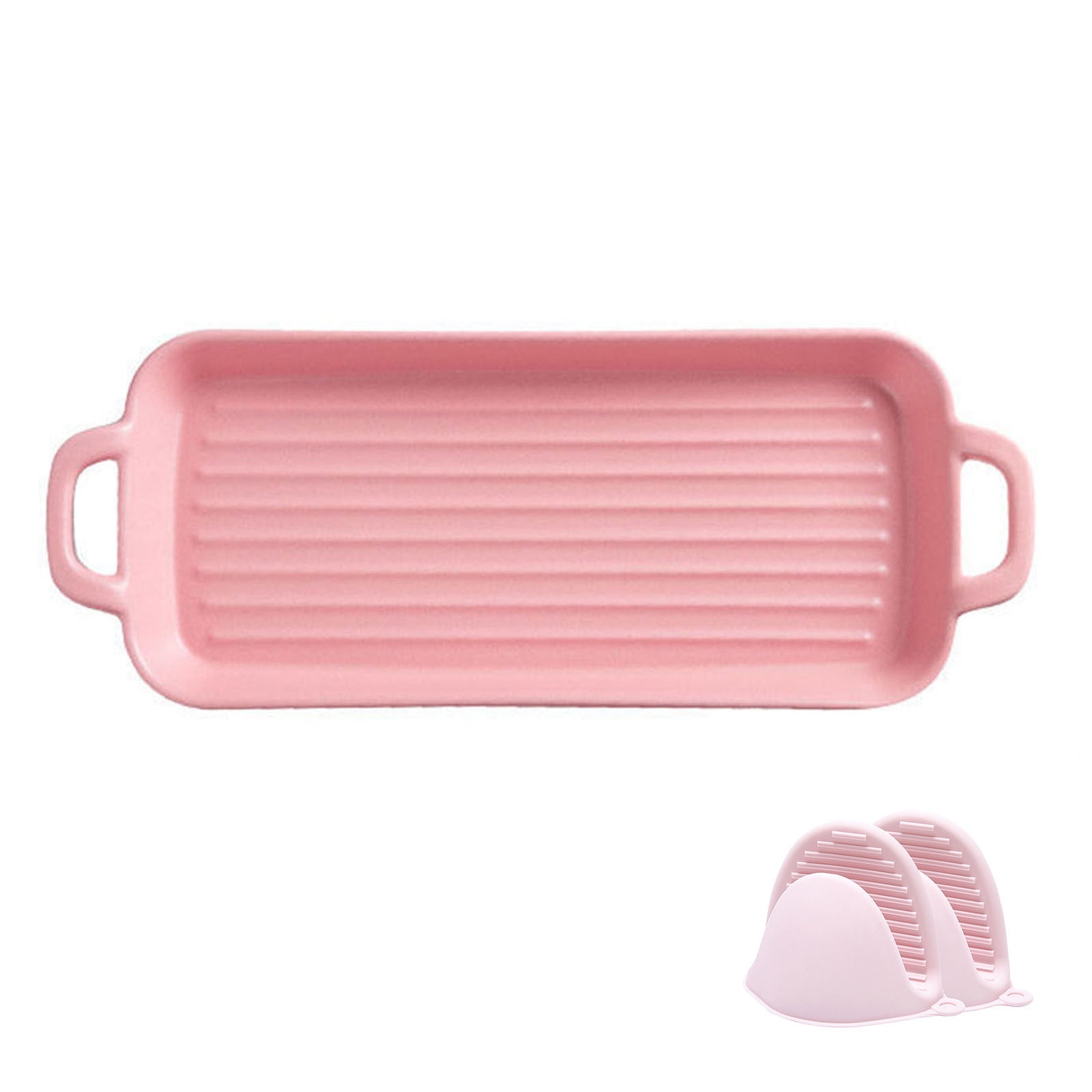 Haifle Solid Color Rectangular Baking Pans For Oven Ceramic, Shallow