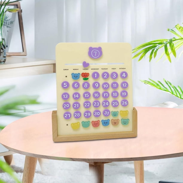 Calendario , Juguetes Educativos para Aprender Meses Y Días de , Calendario de Aprendizaje de Decoración de Habitación Reutilizable a Base de Estilo BLESIY Calendario perpetuo