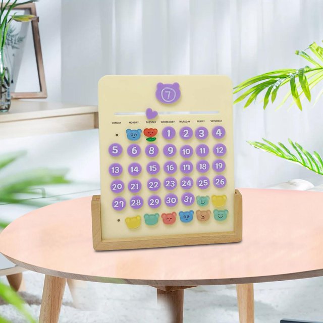 Calendario , Juguetes Educativos para Aprender Meses Y Días de , Calendario de Aprendizaje de Decoración de Habitación Reutilizable a Base de Estilo BLESIY Calendario perpetuo