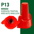 thumbnail image 2 of SYSTELED Red Winged Wire Nut 500 Counts/Bag 3.31lb Tough Plastic Flame-Retardant 18-8 AWG 600V, 2 of 5