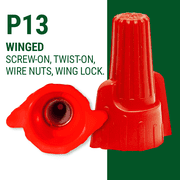 SYSTELED Red Winged Wire Nut 500 Counts/Bag 3.31lb Tough Plastic Flame-Retardant 18-8 AWG 600V