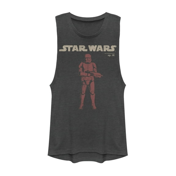 Junior's Star Wars: The Rise of Skywalker Retro Sith Trooper  Festival Muscle Graphic Tee Charcoal Large