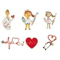 thumbnail image 1 of 6pcs Creative Alloy Nurse Brooches All-match Heart Shaped Brooches Lapel Pin, 1 of 3