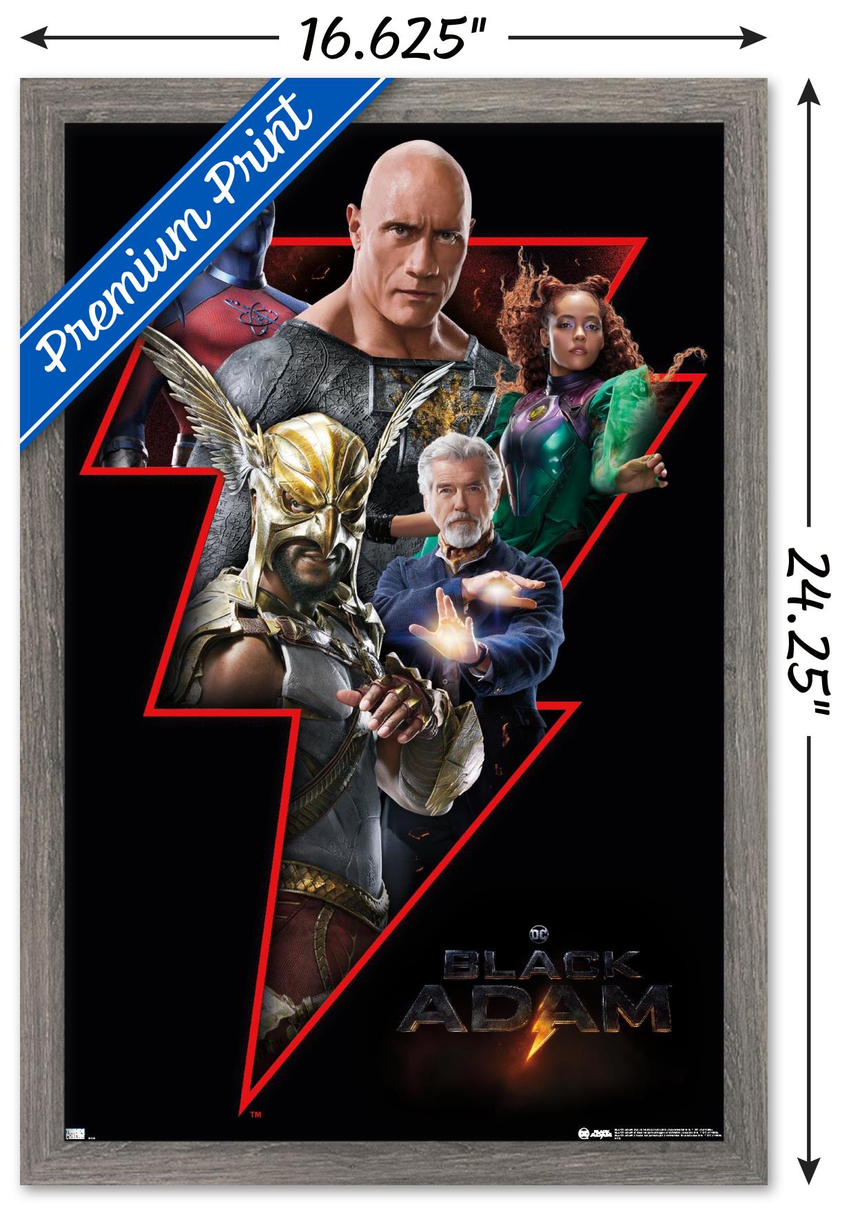 DC Comics Movie Black Adam - Group Wall Poster, 14.725" x 22.375" Framed