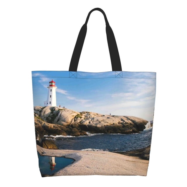 Easygdp Lighthouse Bolsas Tote para Mujer, Bolsos de Hombro para Viaje, Bolsos de Mano de Gran Capacidad para Compras y Trabajo