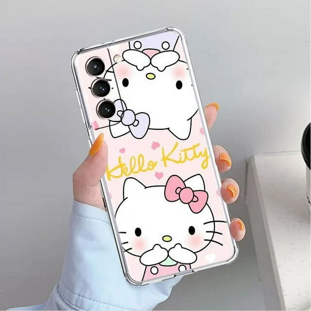Cartoon Hello Kitty Cute Clear Case For Samsung Galaxy S22 S20 FE S23 S21 S10 S9 Plus Note 20 Ultra 10 Transparent Phone Shell LXY