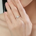 thumbnail image 3 of Womens 925 Silver Zircon Inlay Ring Elegant Classic Cut Design 1 Carat Engagement Promise Ring For Her Sparkle, 3 of 4