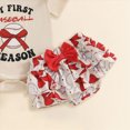 thumbnail image 4 of CAUYDY Preemie Girl Photoshoot Outfits Toddler Girls Short Sleeve Romper Set Newborn Fall Winter Clothing Infant Bodysuit 3M 6M 9M 12M 18M 24M Sizes 12-18 Months,Red, 4 of 5