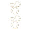 thumbnail image 1 of Bewildely Estante hexagonal seguro de 3 piezas, soporte inodoro y no tóxico para exhibición de colecciones y fotos Oro 2Conjunto, 1 of 1