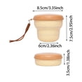 thumbnail image 2 of FSAGAE Collapsible Camping Cup Portable Silicone Travel Mug with Stainless Steel Rim and Lid Cream, 2 of 8
