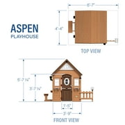 Backyard Discovery Aspen Cedar Wooden Kids Playhouse, Play Kitchen, Snack Bar Window