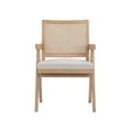 thumbnail image 2 of Benjara Isha 24" Armchair with Cane Back- Off White Velvet- Brown Wood Frame, 2 of 5