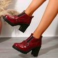 thumbnail image 2 of Wensltd High Heel for Women Vintage Slip On Loafer Round Toe Work Pumps for Daily Casual Wear, 2 of 9