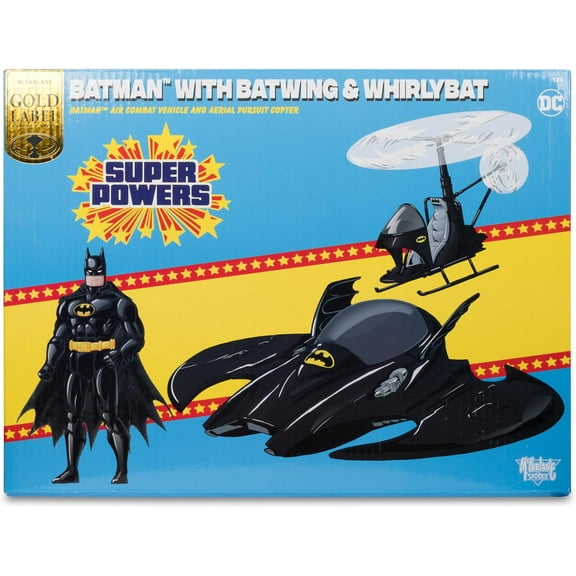 McFarlane Toys - DC Super Powers Batman with Batwing and Whirlybat, 3pk, Gold Label,  Exclusive