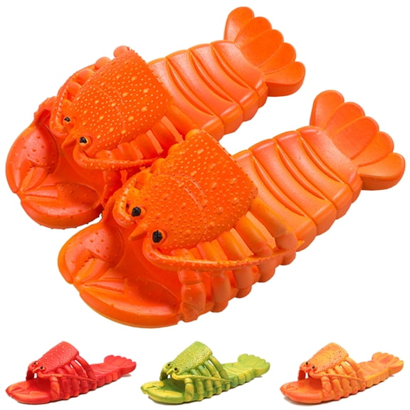 Lobster Slippers, Funny Animal themed Slippers,Pool Beach Party Shoes,Unisex Shoes Couple Summer Slipper for Kids and Women Men