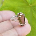 thumbnail image 4 of Smoky Quartz Natural Healing Gemstone Womens Ring, Pure 925 Sterling Silver, Brown Stone Faceted Coffin Ring, Promise Ring For Women, Bridal Shower Gifts Ring (smoky-quartz), 4 of 5