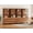 Mocha, variant on WAMPAT 2-Piece Modern 72" Tall Library Bookcases with 6 Drawers & Open Shelves, Wood Freestanding Bookshelves with Storage Cabinet & Metal Base for Home Office & Living Room, Brown