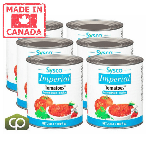 Sysco Imperial Tomato Diced In Juice 2.84L/96 oz (6/Case)
