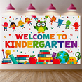 thumbnail image 7 of Colorful Welcome to Kindergarten Banner with Owl Apple Books and Kids Silhouettes Background Party Supplies for School Opening Events Photography Props Classroom Decorations, 7 of 7