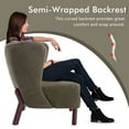 thumbnail image 5 of Miniyam Sherpa Boucle Accent Chair with Wooden Legs,Round Upholstered Armless Chair for Small Spaces,Reading Chair,Green, 5 of 12