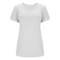 thumbnail image 4 of IWRICH Women's Short Sleeve Tops Scoop Neck Lace Trim Ribbed Fitted Tight Shirts Casual Basic Tee Spring Trendy Clothes White XL, 4 of 4