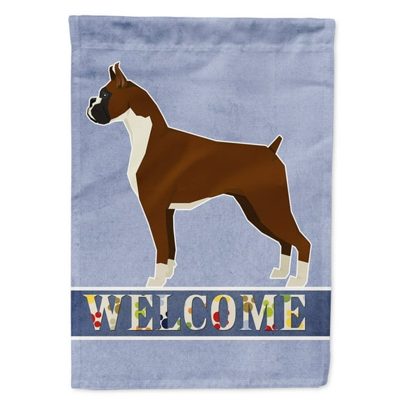 Carolines Treasures CK3585GF Boxer Welcome Flag Garden Size Small multicolor