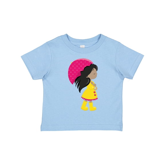 Inktastic African American Girl, Girl in Raincoat, Umbrella Girls Toddler T-Shirt