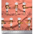 thumbnail image 1 of Soimoi polyester Crepe Fabric Cook Girl Print Fabric by the Yard 52 Inch Wide, 1 of 3