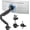 Black, variant on ARES WING Single Monitor Arm with USB, Heavy Duty Adjustable Monitor Arm for 13"-49" Screens, Gas Spring Monitor Arm Desk Mount with Clamp & Grommet Base Holds up to 40 lb, VESA 75x75 100x100, Black