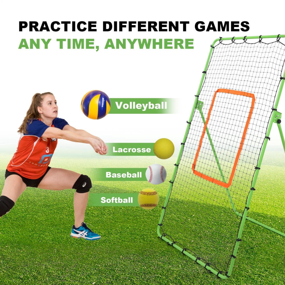 Tohu 5-Angle Adjustable 7x4ft Volleyball Rebound Net, 1.2mm Iron Frame & High-Density PE Practice Net for Home Training