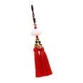 thumbnail image 2 of JISADER 2xCar Mirror Charm Pendant Feng Shui Decor Mirror Pendant Red, 2 of 9