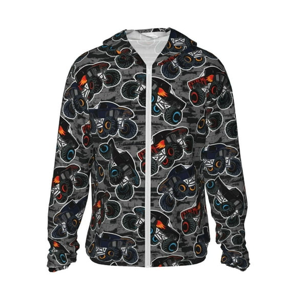 Fotbe Cool Off-Road Vehicle Chaqueta con Protección Solar UPF 50+ para Hombre y Mujer, Camisa con Capucha y Bolsillos-3X-Large