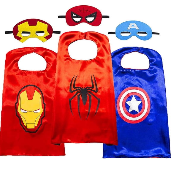 Superhero Capes, Superheros Dress Up Costumes Role Play Hero Capes Wristband Masks Blinder Fit for Dress up and Holiday Halloween Costumes