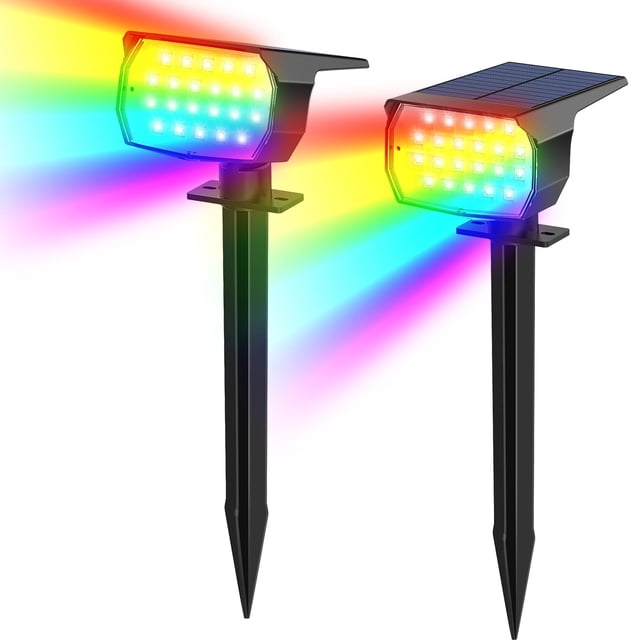 Focos solares Tadyreal Solar RGB que cambian de color (paquete de 2)