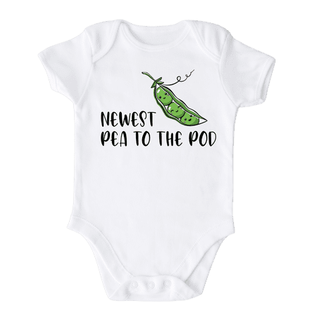 Newest Pea to the Pod Shirt Premium Cotton Custom Baby Clothes Unisex Baby Announcement Onesie for Boys and Girls 12m White